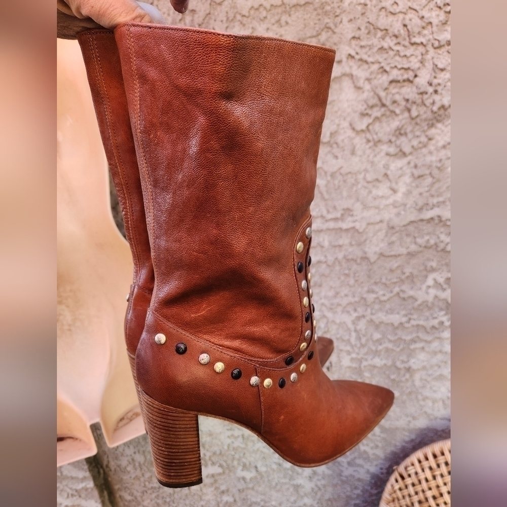 Free‎ People Studded Leather  Western Boot - Picture 4 of 7
